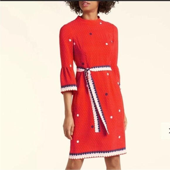 Boden Armelle Spot Dress, Red Pop Spot Size 10 - Picture 2 of 13